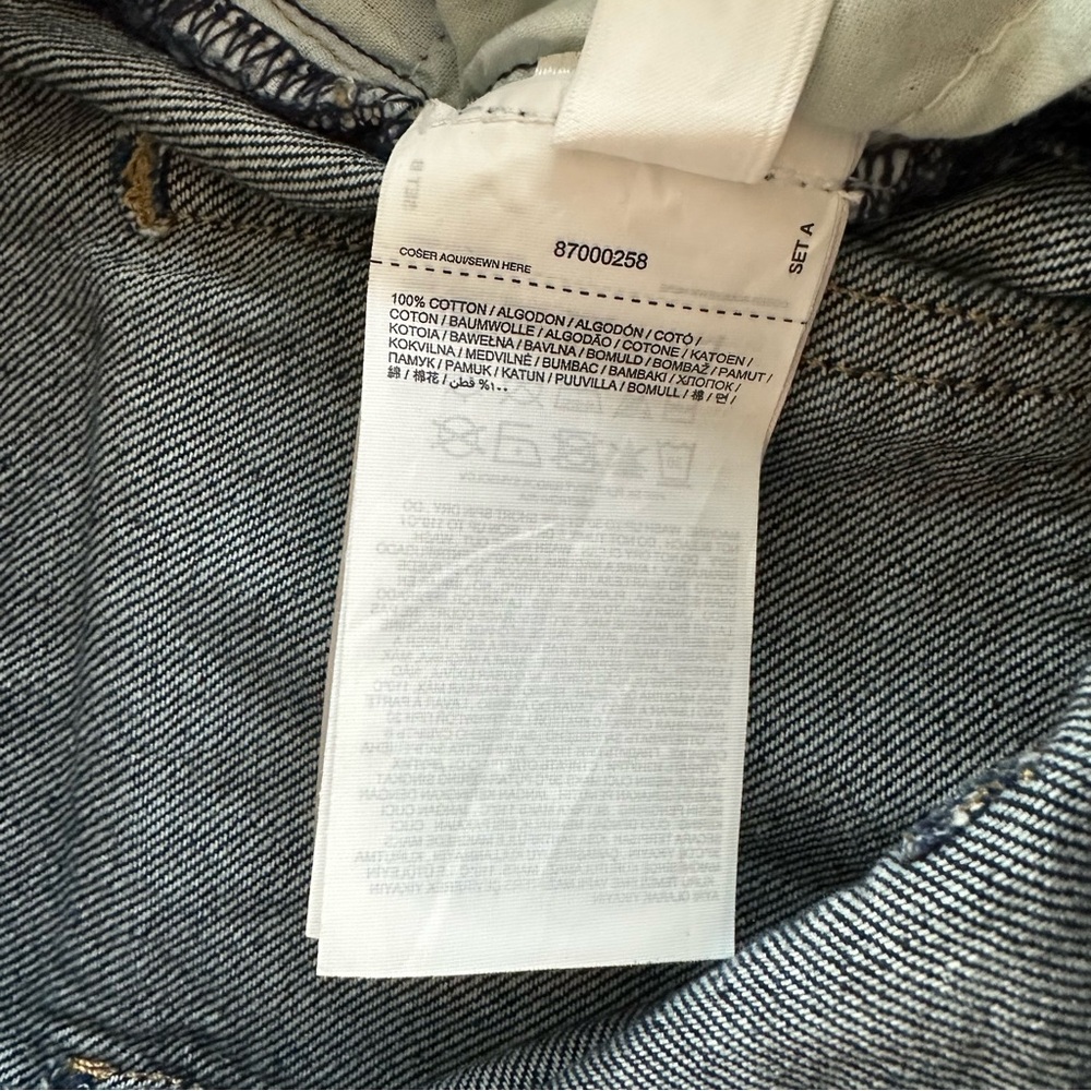 Mango Wide Leg Raw Edge Distressed Hem Blue Denim Jeans Casual Summer Classic - Picture 7 of 13